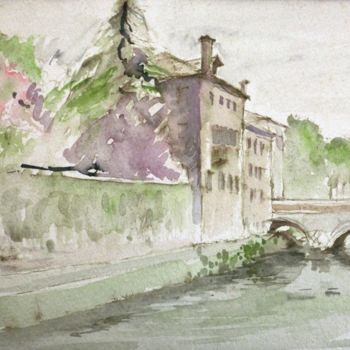 Painting titled "Padova ponte vescov…" by Valéry Codogno, Original Artwork