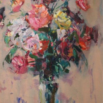 Painting titled "Roses" by Valery Videtskikh, Original Artwork