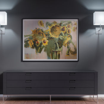 Painting titled "Flowers for interio…" by Valery Videtskikh, Original Artwork
