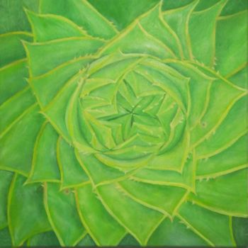 Painting titled "Cactus" by Valentinos, Original Artwork, Oil