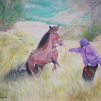 Painting titled "Authentic rural" by Valentinos, Original Artwork, Oil