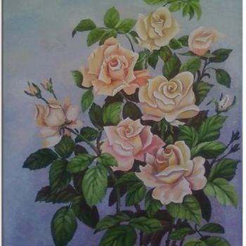 Malerei mit dem Titel "Rosas" von Valian, Original-Kunstwerk, Öl
