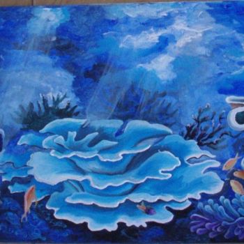 Painting titled "Flores del mar 1" by Valian, Original Artwork, Oil