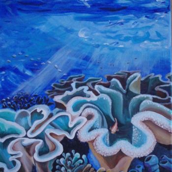 Painting titled "Flores del mar 2" by Valian, Original Artwork, Oil
