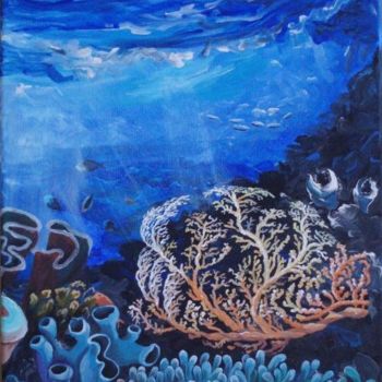 Painting titled "Flores del Mar 3" by Valian, Original Artwork, Oil