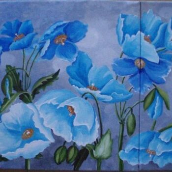 Painting titled "Rhapsody in Blue -…" by Valian, Original Artwork, Oil