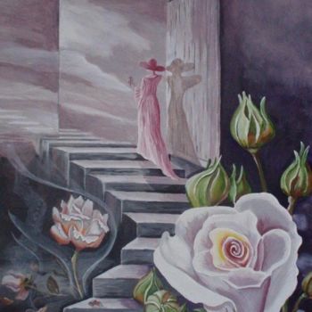Painting titled "Cenizas de rosas" by Valian, Original Artwork, Oil