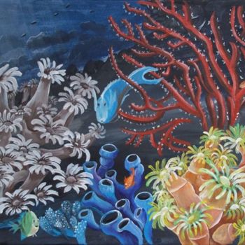 Painting titled "Flores del mar 5" by Valian, Original Artwork