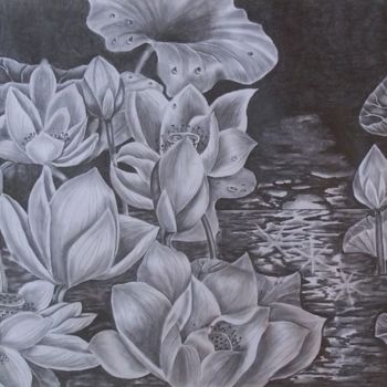 Drawing titled "Lotuses" by Valian, Original Artwork
