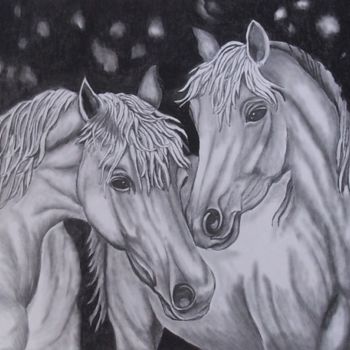 Drawing titled "At night the white…" by Valian, Original Artwork