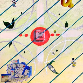 Peinture intitulée "Digital Meditation…" par Valia Paella, Œuvre d'art originale, Acrylique