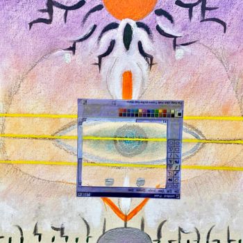 「Digital Meditation…」というタイトルの絵画 Valia Paellaによって, オリジナルのアートワーク, アクリル