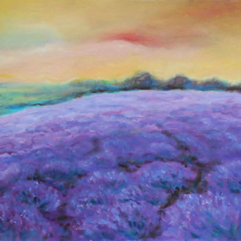 Pintura titulada "Lavender hill" por Kristina Valić, Obra de arte original, Acrílico