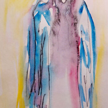 Painting titled "Angel #25" by Kristina Valić, Original Artwork, Watercolor