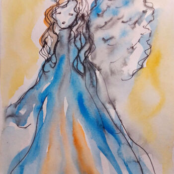 Картина под названием "Angel #28" - Kristina Valić, Подлинное произведение искусства, Акварель