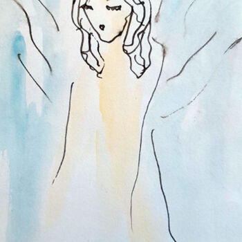 Painting titled "Angel #32" by Kristina Valić, Original Artwork, Ink