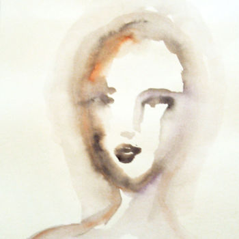 Картина под названием "Portrait #2" - Kristina Valić, Подлинное произведение искусства, Акварель