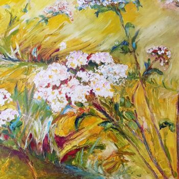 제목이 ""Dans les champs""인 미술작품 Pascale Fleury-Vallée로, 원작, 기름 나무 들것 프레임에 장착됨