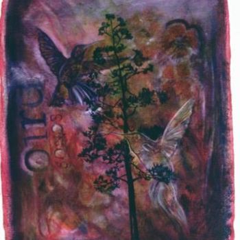 Painting titled "Flowering Yucca" by Linda Vallejo, Original Artwork