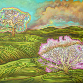 Painting titled "Electric Oaks on th…" by Linda Vallejo, Original Artwork