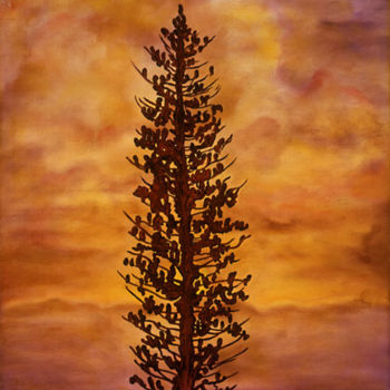Pintura intitulada "Golden Yucca" por Linda Vallejo, Obras de arte originais
