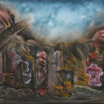 Ζωγραφική με τίτλο "Horror 3" από Linda Vallejo, Αυθεντικά έργα τέχνης