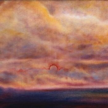 Painting titled "Red Sun" by Linda Vallejo, Original Artwork