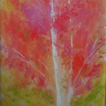 Painting titled "Birch Tree" by Valleri, Original Artwork, Oil