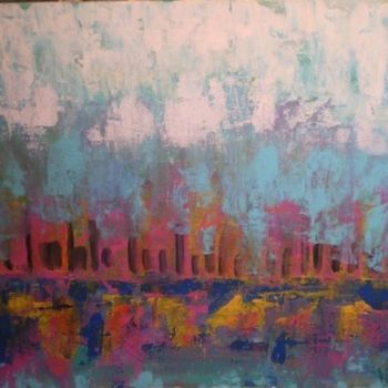 Painting titled "Bright City" by Valleri, Original Artwork, Oil