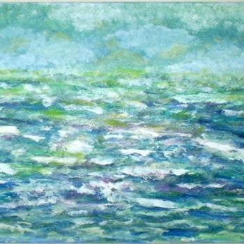 Painting titled "Ocean Colors" by Valleri, Original Artwork, Oil