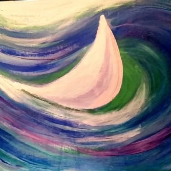 Painting titled "Into the Wave" by Valleri, Original Artwork, Acrylic