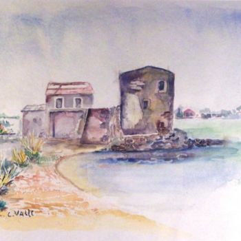 Pittura intitolato "Torre delle Saline" da Caterina Valle, Opera d'arte originale