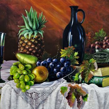 Painting titled "Bodegón" by Fernando Valluerca, Original Artwork, Oil