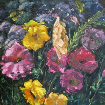 Painting titled "50x61-oleo-flores-2…" by Fernando Valluerca, Original Artwork, Oil