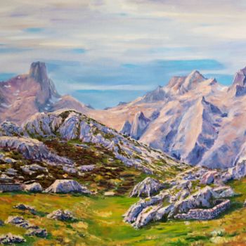 Painting titled "Naranco de Bulnes" by Fernando Valluerca, Original Artwork, Oil