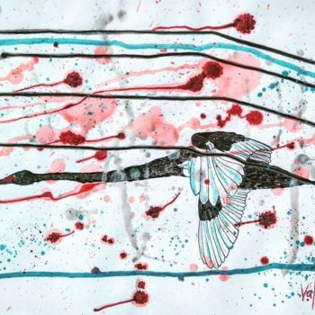 Pintura titulada "The Black Swan" por Valerija Pavic (Valerie Art), Obra de arte original, Acrílico