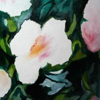 Painting titled "Magnolias" by Valquiria Imperiano, Original Artwork, Oil