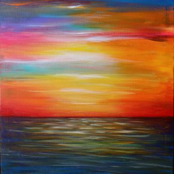 Painting titled "Tramonto sul Mare" by Valter Carnevale, Original Artwork, Acrylic