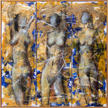 "Mirrors, triptych,…" başlıklı Tablo Valentin Gutu tarafından, Orijinal sanat, Akrilik