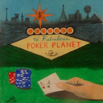 Drawing titled "Poker à Las Vegas" by Vame, Original Artwork, Other