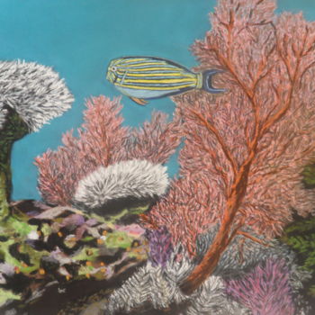 Rysunek zatytułowany „Poisson et coraux” autorstwa Vame, Oryginalna praca, Inny