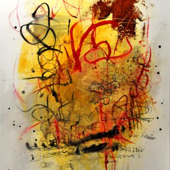 Malerei mit dem Titel "Flamme" von Van Thaï, Original-Kunstwerk, Acryl