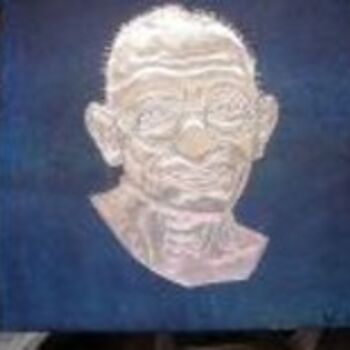 Painting titled "GHANDI" by Vanda Estriga, Original Artwork