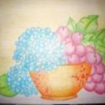 Painting titled "Fruta e Flores" by Vanda Estriga, Original Artwork