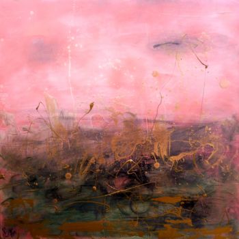 Malerei mit dem Titel "soirée rose" von Pascal Vandel, Original-Kunstwerk, Acryl