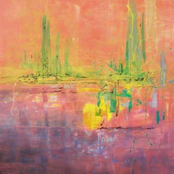 Painting titled "ciel-orange-1-046.j…" by Pascal Vandel, Original Artwork, Other