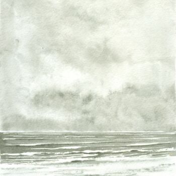 Drawing titled "Marine grise" by Michel Van Den Bogaerde, Original Artwork, Watercolor