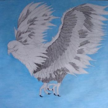 Dibujo titulada "Águia" por Vanderson Mota, Obra de arte original, Lápiz