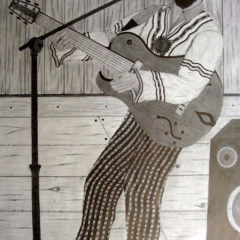 Dibujo titulada "Rock and Roll" por Vanderson Mota, Obra de arte original, Lápiz