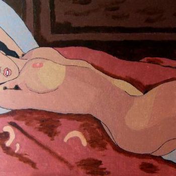 Painting titled "Reclining Nude" by Jaap Van Der Wijk, Original Artwork